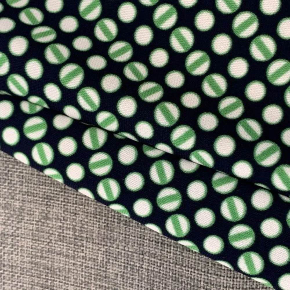 Talbots Belted Sheath Dress Sleeveless Green Black‎ White XS Round Neck Comfort